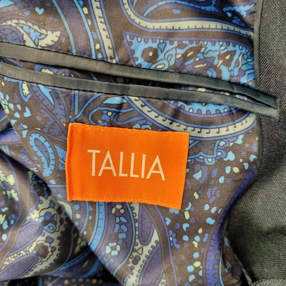 Tallia Blue Green Sport Coat Mens 40S 40 Wool Blend Textured Blazer Jacket $360
